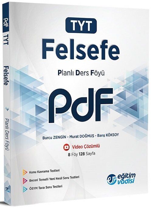 Eğitim Vadisi YKS TYT Felsefe PDF Planlı Ders Föyü Video Çözümlü