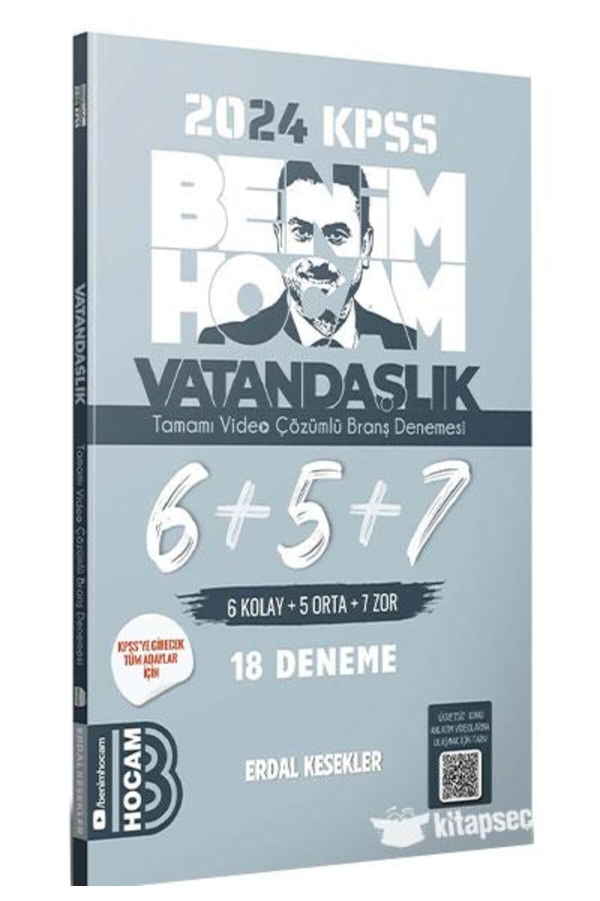 Benim Hocam 2024 KPSS Vatandaşlık 18 Deneme Çözümlü - Erdal Kesekler