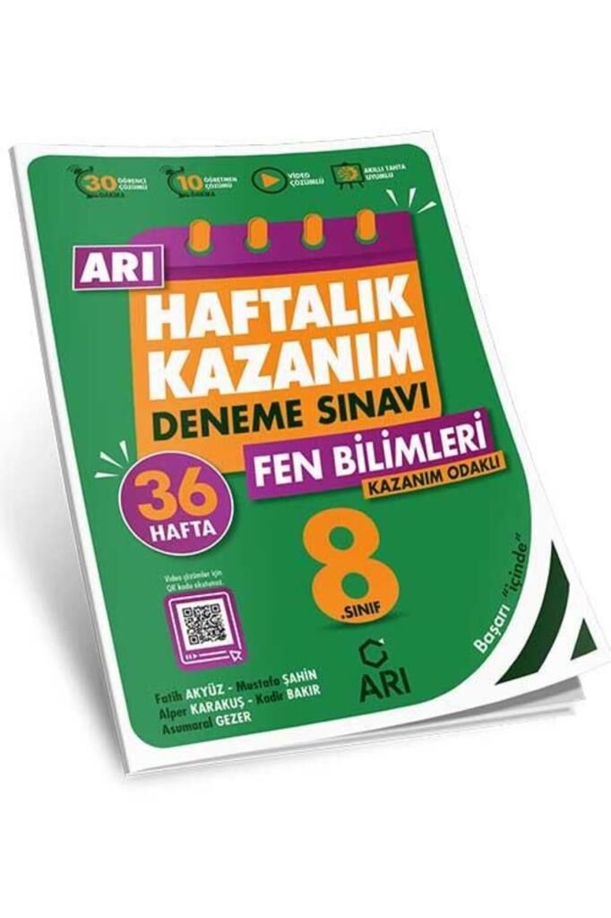 8. Sınıf Fen Bilimleri Arı Haftalık Kazanım Deneme