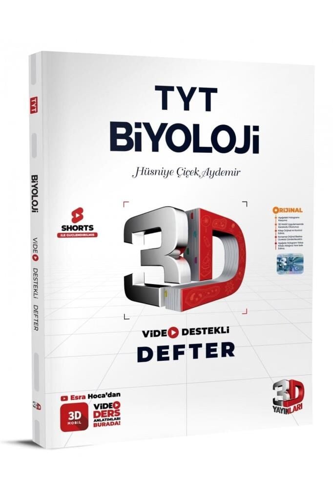 3d Yayınları Tyt Biyoloji Video Destekli Defter