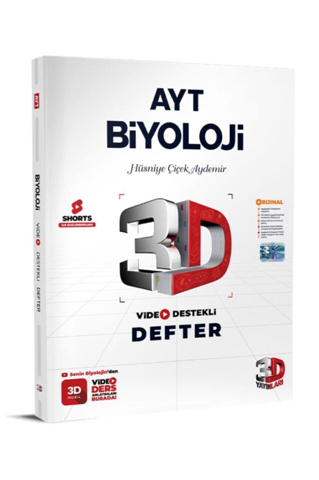 3d Yayınları Ayt Biyoloji Defter Video Destekli