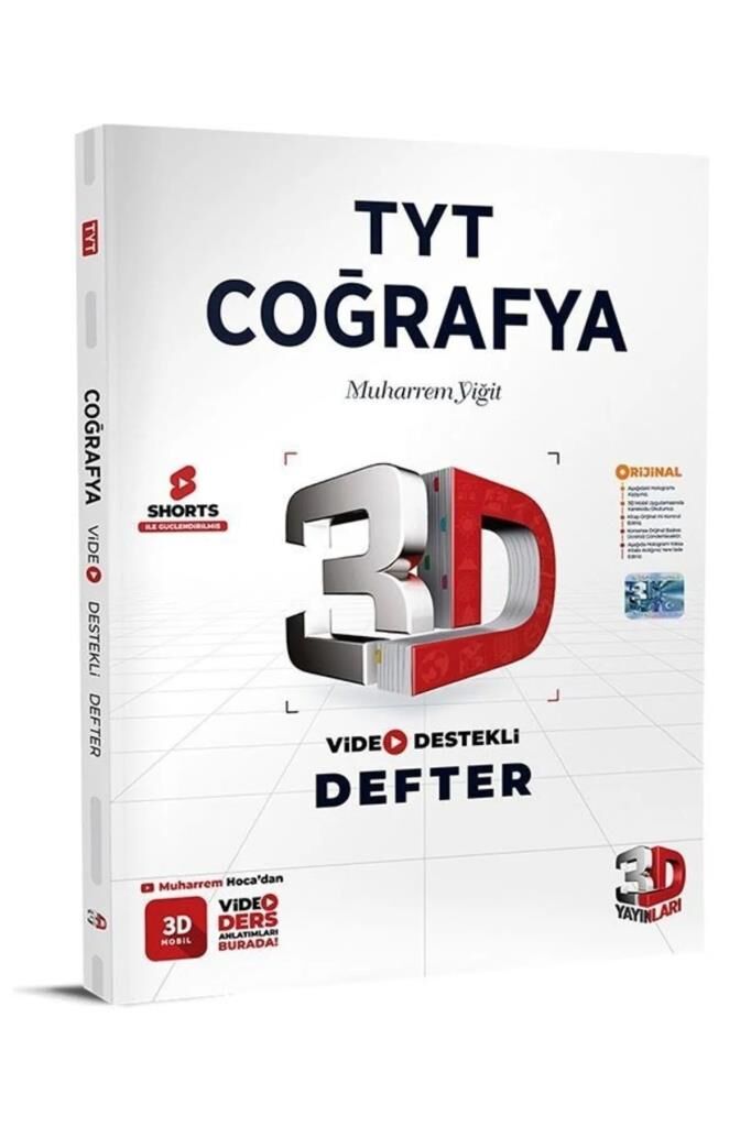 3d Yayınları Tyt Coğrafya Video Destekli Defter