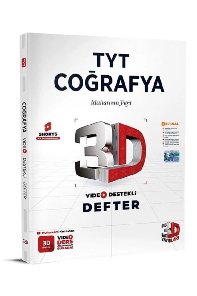 3d Yayınları Tyt Coğrafya Video Destekli Defter