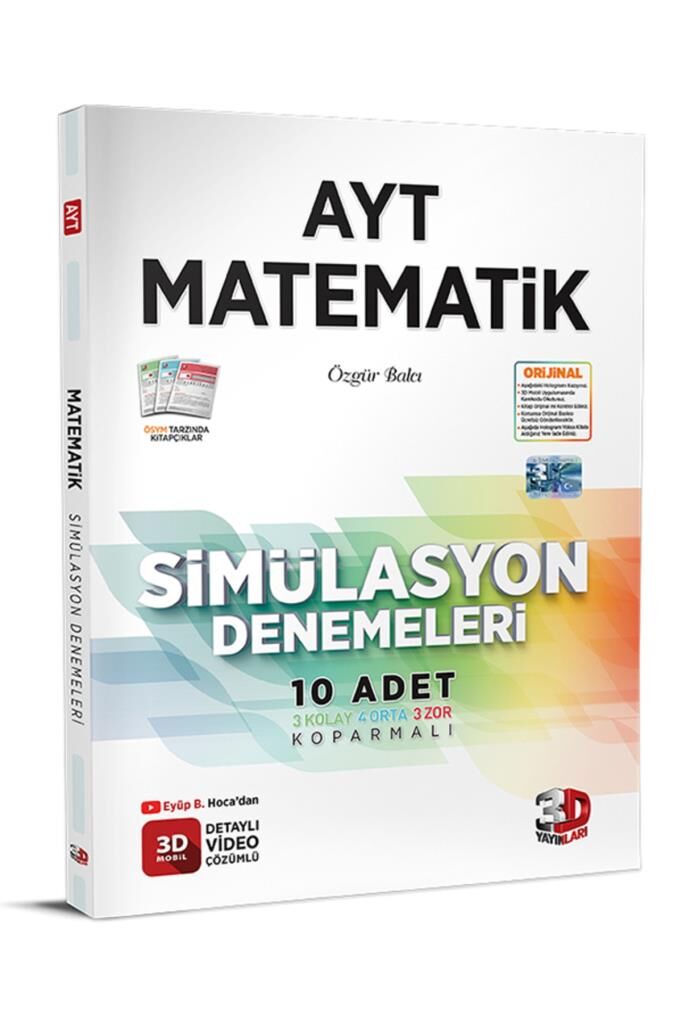 3d Yayınları  Ayt Simülasyon Matematik Denemeleri 2025