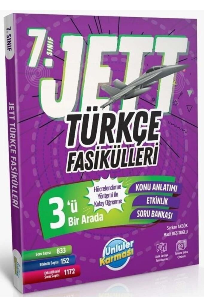 Ünlüler 7. Sınıf Türkçe Jett Soru Fasikülleri Ünlüler Yayınları